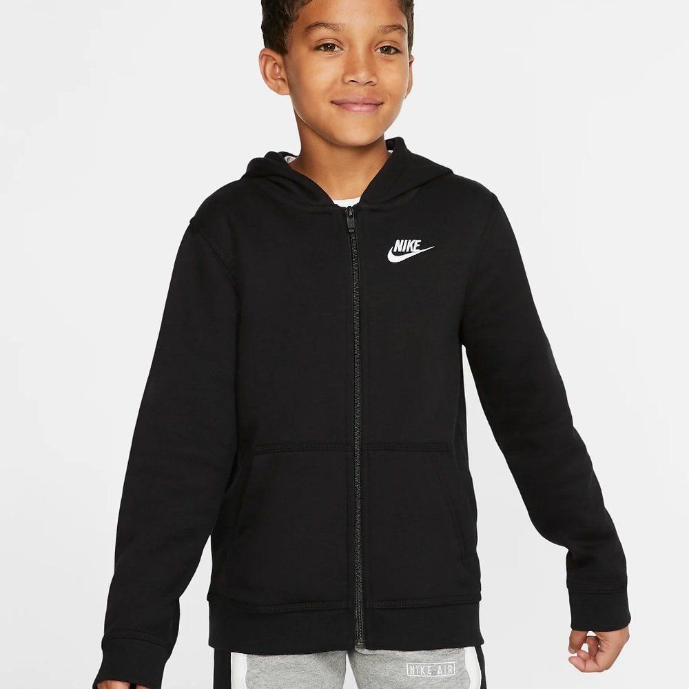 Nike BOY Sportswear Club Full-Zip Hoodie. BLACK. SIZE L - BV3699-010